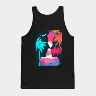 Colorful Beach Sunset Summer Design Tank Top